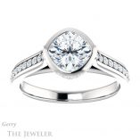 Cushion Cut Forever One Moissanite Engagement Ring #GTJ1100-cushion-fo-w
