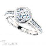 Cushion Cut Forever One Moissanite Engagement Ring #GTJ1100-cushion-fo-w