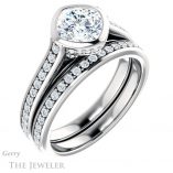 Cushion Cut Forever One Moissanite Engagement Ring #GTJ1100-cushion-fo-w