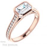 Emerald Cut Forever Brilliant Moissanite Engagement Ring #GTJ1100-emerald-fb-r