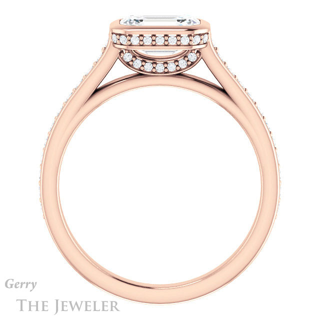 Emerald Cut Forever Brilliant Moissanite Engagement Ring #GTJ1100-emerald-fb-r