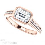 Emerald Cut Forever Brilliant Moissanite Engagement Ring #GTJ1100-emerald-fb-r