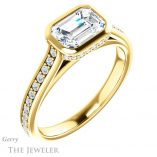 Emerald Cut Forever Brilliant Moissanite Engagement Ring #GTJ1100-emerald-fb-y