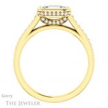 Emerald Cut Forever Brilliant Moissanite Engagement Ring #GTJ1100-emerald-fb-y