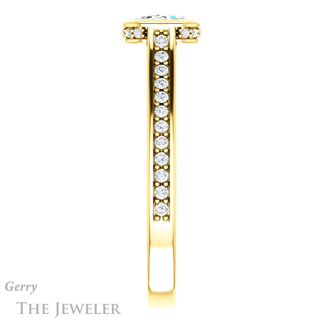 Emerald Cut Forever Brilliant Moissanite Engagement Ring #GTJ1100-emerald-fb-y