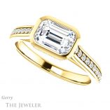 Emerald Cut Forever Brilliant Moissanite Engagement Ring #GTJ1100-emerald-fb-y
