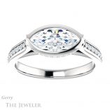 Marquise Cut Forever Brilliant Moissanite Engagement Ring #GTJ1100-marquise-fb-w