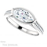 Marquise Cut Forever Brilliant Moissanite Engagement Ring #GTJ1100-marquise-fb-w