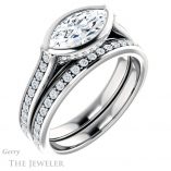 Marquise Cut Forever Brilliant Moissanite Engagement Ring #GTJ1100-marquise-fb-w