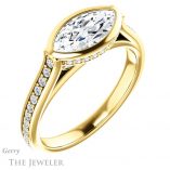 Marquise Cut Forever Brilliant Moissanite Engagement Ring #GTJ1100-marquise-fb-y