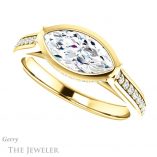 Marquise Cut Forever Brilliant Moissanite Engagement Ring #GTJ1100-marquise-fb-y