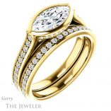 Marquise Cut Forever Brilliant Moissanite Engagement Ring #GTJ1100-marquise-fb-y