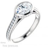 Oval Shaped Forever One Moissanite Engagement Ring #GTJ1100-oval-fo-w 4 Oval Shaped Forever One Moissanite Engagement Ring #GTJ1100-oval-fo-w