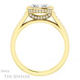 Oval Shaped Forever One Moissanite Engagement Ring #GTJ1100-oval-fo-y