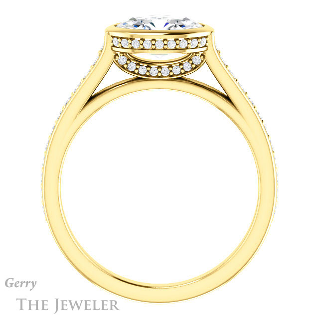 Oval Shaped Forever One Moissanite Engagement Ring #GTJ1100-oval-fo-y