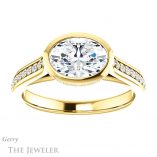 Oval Shaped Forever One Moissanite Engagement Ring #GTJ1100-oval-fo-y