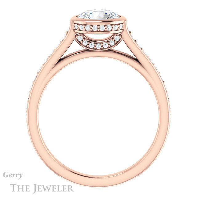 Round Cut Forever One Moissanite Engagement Ring #GTJ1100-round-fo-r