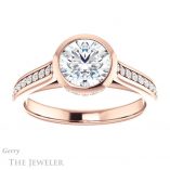 Round Cut Forever One Moissanite Engagement Ring #GTJ1100-round-fo-r 1 Round Cut Forever One Moissanite Engagement Ring #GTJ1100-round-fo-r