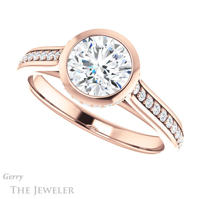 Round Cut Forever One Moissanite Engagement Ring #GTJ1100-round-fo-r 5 Round Cut Forever One Moissanite Engagement Ring #GTJ1100-round-fo-r