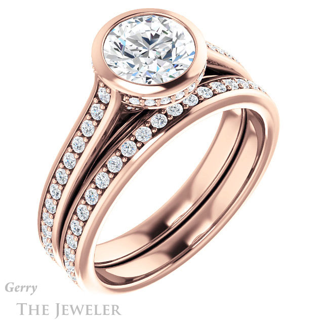 Round Cut Forever One Moissanite Engagement Ring #GTJ1100-round-fo-r 6 Round Cut Forever One Moissanite Engagement Ring #GTJ1100-round-fo-r