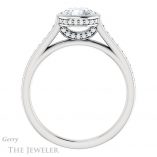 Round Cut Forever One Moissanite Engagement Ring #GTJ1100-round-fo-w 2 Round Cut Forever One Moissanite Engagement Ring #GTJ1100-round-fo-w