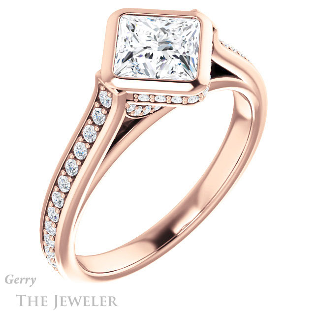 Princess Cut Forever One Moissanite Engagement Ring #GTJ1100-square-fo-r