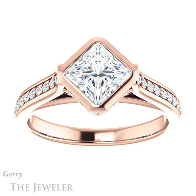 Princess Cut Forever One Moissanite Engagement Ring #GTJ1100-square-fo-r