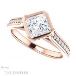 Princess Cut Forever One Moissanite Engagement Ring #GTJ1100-square-fo-r