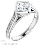 Princess Cut Forever One Moissanite Engagement Ring #GTJ1100-square-fo-w
