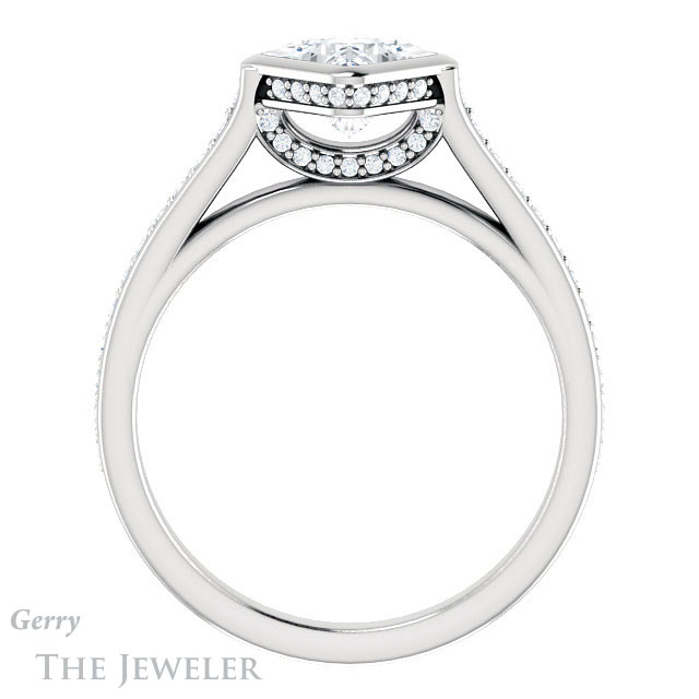 Princess Cut Forever One Moissanite Engagement Ring #GTJ1100-square-fo-w