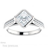 Princess Cut Forever One Moissanite Engagement Ring #GTJ1100-square-fo-w