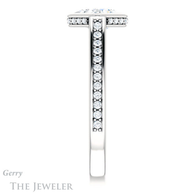 Princess Cut Forever One Moissanite Engagement Ring #GTJ1100-square-fo-w