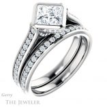 Princess Cut Forever One Moissanite Engagement Ring #GTJ1100-square-fo-w