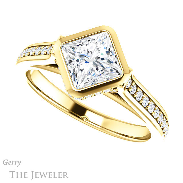 Princess Cut Forever One Moissanite Engagement Ring #GTJ1100-square-fo-y 5 Princess Cut Forever One Moissanite Engagement Ring #GTJ1100-square-fo-y