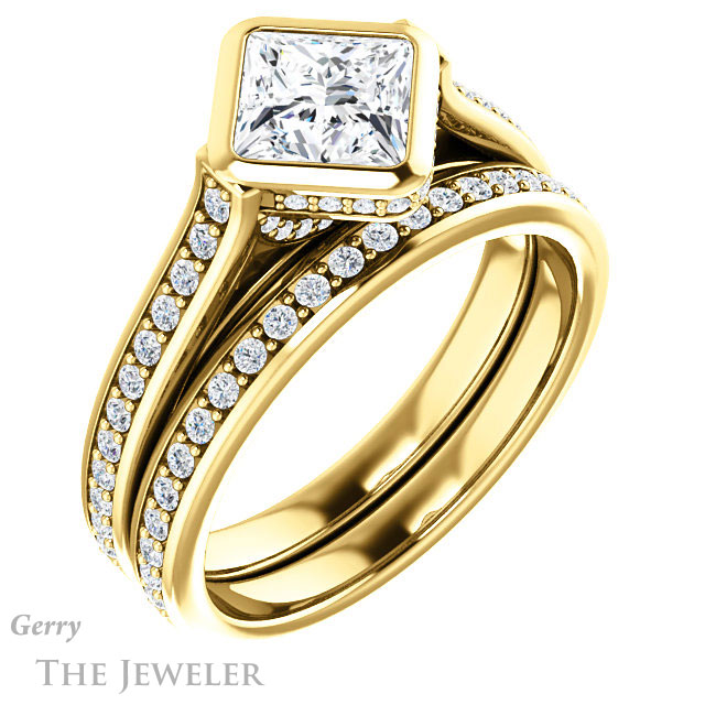 Princess Cut Forever One Moissanite Engagement Ring #GTJ1100-square-fo-y 6 Princess Cut Forever One Moissanite Engagement Ring #GTJ1100-square-fo-y