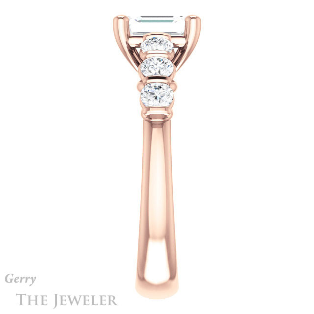 Emerald Cut Forever One Moissanite Engagement Ring #GTJ1103-emerald-fb-r | Gerry The Jeweler Emerald Cut Forever Brilliant Moissanite Engagement Ring #GTJ1103-emerald-fb-r