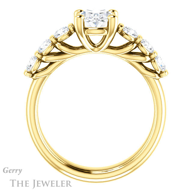 Oval Shaped Forever One Moissanite Engagement Ring #GTJ1103-oval-fo-y | Gerry The Jeweler Oval Shaped Forever One Moissanite Engagement Ring #GTJ1103-oval-fo-y