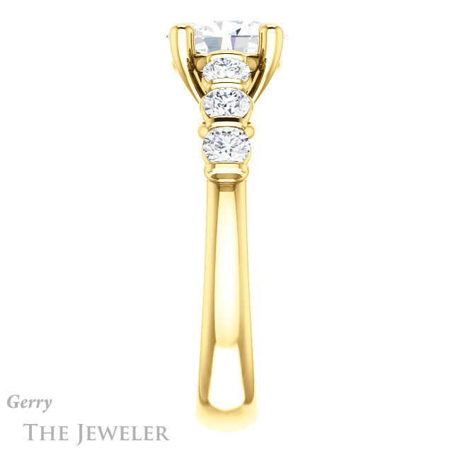 Oval Shaped Forever One Moissanite Engagement Ring #GTJ1103-oval-fo-y | Gerry The Jeweler Oval Shaped Forever One Moissanite Engagement Ring #GTJ1103-oval-fo-y