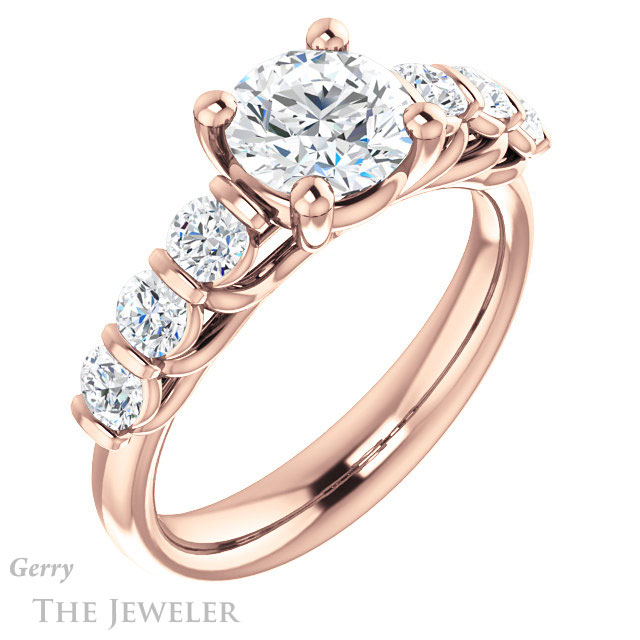 Round Cut Forever One Moissanite Engagement Ring #GTJ1103-round-fo-r | Gerry The Jeweler Round Cut Forever One Moissanite Engagement Ring #GTJ1103-round-fo-r