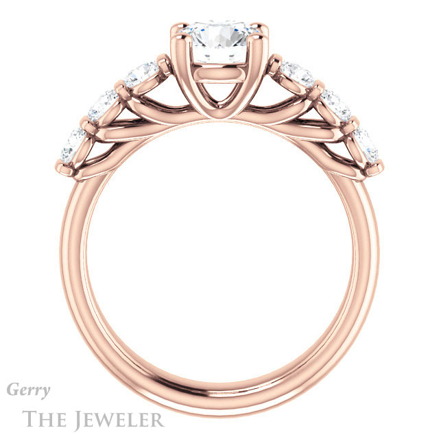 Round Cut Forever One Moissanite Engagement Ring #GTJ1103-round-fo-r | Gerry The Jeweler Round Cut Forever One Moissanite Engagement Ring #GTJ1103-round-fo-r