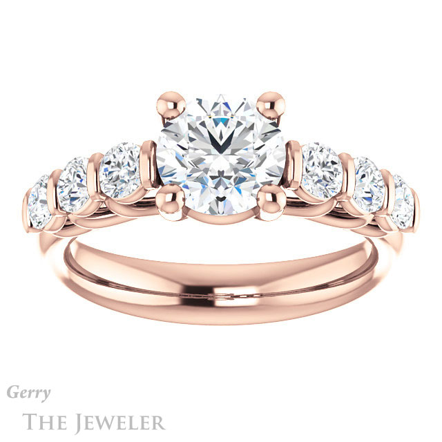 Round Cut Forever One Moissanite Engagement Ring #GTJ1103-round-fo-r | Gerry The Jeweler Round Cut Forever One Moissanite Engagement Ring #GTJ1103-round-fo-r
