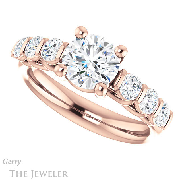 Round Cut Forever One Moissanite Engagement Ring #GTJ1103-round-fo-r | Gerry The Jeweler Round Cut Forever One Moissanite Engagement Ring #GTJ1103-round-fo-r