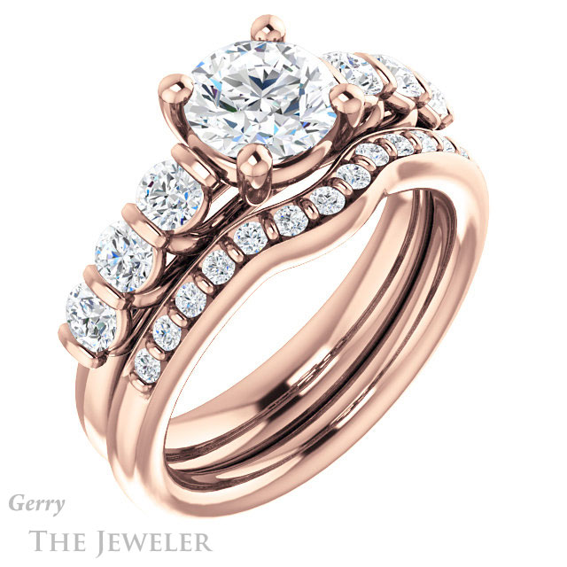 Round Cut Forever One Moissanite Engagement Ring #GTJ1103-round-fo-r | Gerry The Jeweler Round Cut Forever One Moissanite Engagement Ring #GTJ1103-round-fo-r