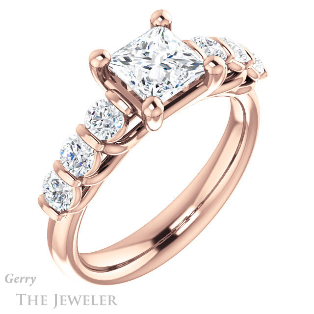 Princess Cut Forever One Moissanite Engagement Ring #GTJ1103-square-fo-r | Gerry The Jeweler Princess Cut Forever One Moissanite Engagement Ring #GTJ1103-square-fo-r