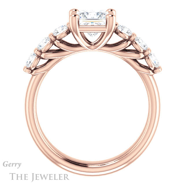Princess Cut Forever One Moissanite Engagement Ring #GTJ1103-square-fo-r | Gerry The Jeweler Princess Cut Forever One Moissanite Engagement Ring #GTJ1103-square-fo-r