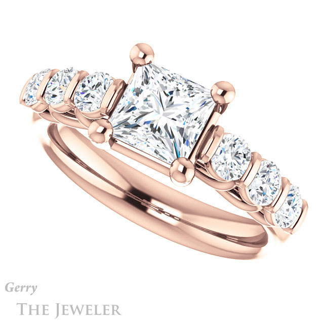 Princess Cut Forever One Moissanite Engagement Ring #GTJ1103-square-fo-r | Gerry The Jeweler Princess Cut Forever One Moissanite Engagement Ring #GTJ1103-square-fo-r