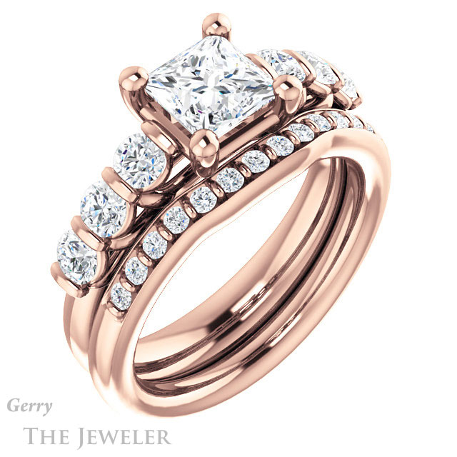 Princess Cut Forever One Moissanite Engagement Ring #GTJ1103-square-fo-r | Gerry The Jeweler Princess Cut Forever One Moissanite Engagement Ring #GTJ1103-square-fo-r