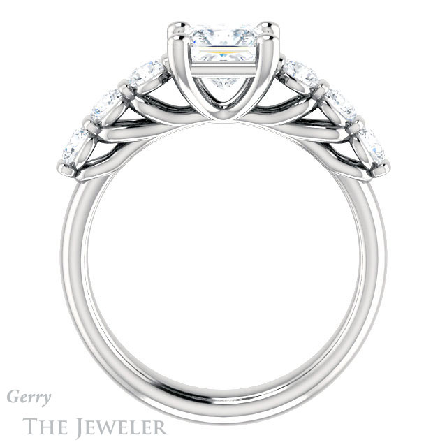 Princess Cut Forever One Moissanite Engagement Ring #GTJ1103-square-fo-w | Gerry The Jeweler Princess Cut Forever One Moissanite Engagement Ring #GTJ1103-square-fo-w