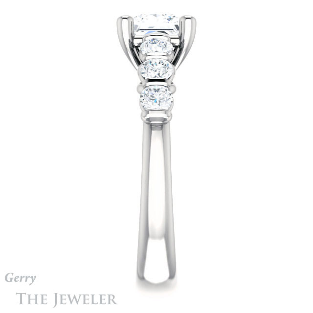 Princess Cut Forever One Moissanite Engagement Ring #GTJ1103-square-fo-w | Gerry The Jeweler Princess Cut Forever One Moissanite Engagement Ring #GTJ1103-square-fo-w