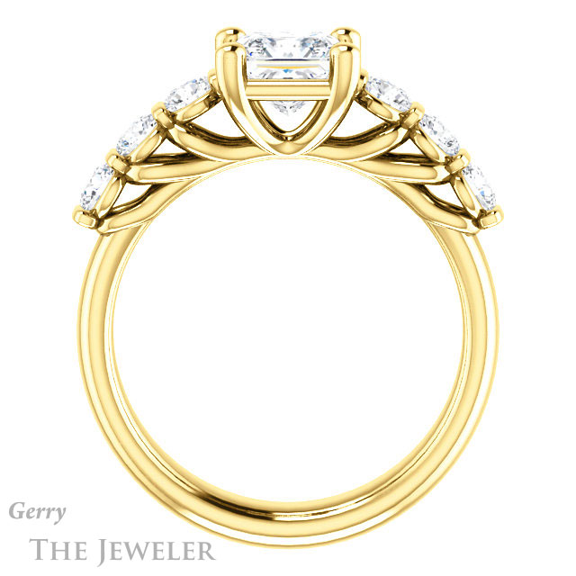 Princess Cut Forever One Moissanite Engagement Ring #GTJ1103-square-fo-y | Gerry The Jeweler Princess Cut Forever One Moissanite Engagement Ring #GTJ1103-square-fo-y